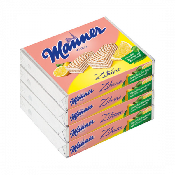 Manner Schnitten Zitrone, 4er Packung, 300 Gramm Packung